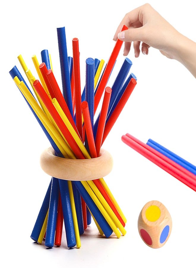 Wanheart Balance & Fun Wooden Stick Toys Family Game for Kids, Adults & Seniors - Enhances Coordination, Focus & Patience Training - Perfect for Family Gatherings, Parties & Travel - Image 1